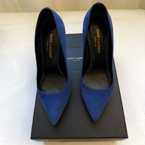 Yves Saint Laurent Blue Majorelle Paris Pump Size 37 - Picture 6 of 13